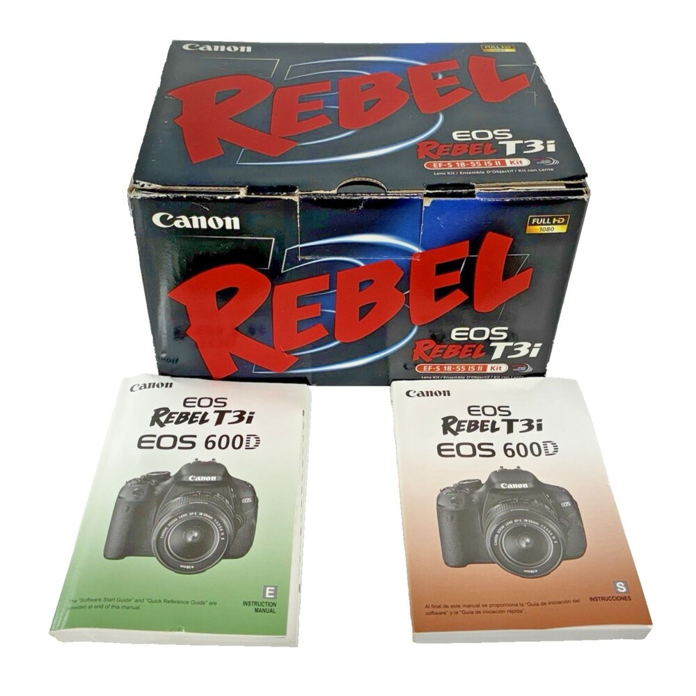 Canon EOS Rebel T3i 18.0MP Empty Box and Replacement Manuals